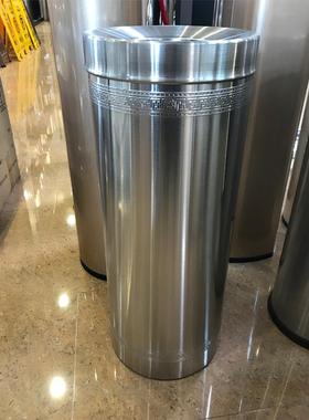 GPX-180A不锈钢浮雕花17L圆形港式垃圾桶酒店卫生废纸桶擦手纸桶