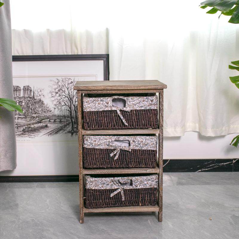 新美式田园复古收纳柜藤编做旧实木床头柜储物小柜子简易卧室边角,节庆用品/礼品,新娘配件,淘宝优惠券,粉丝福利购,淘宝优惠卷
