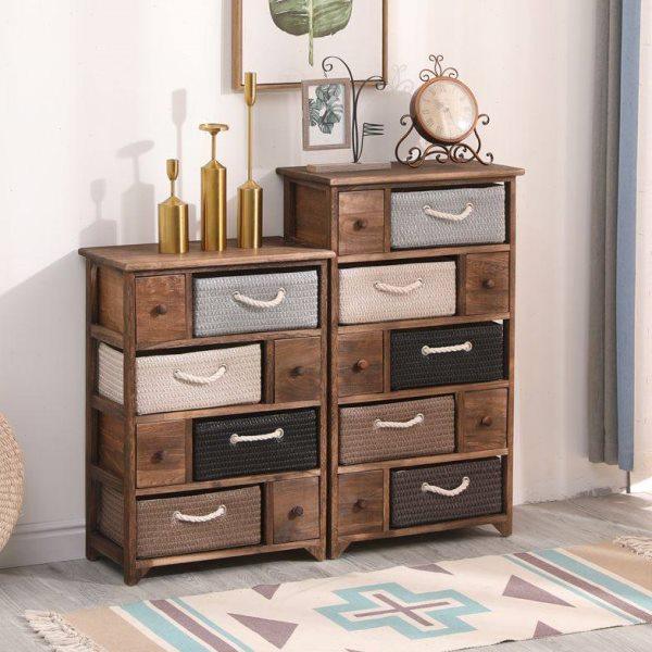 实木简易床头柜小型卧室抽屉式斗柜边角窄柜客厅藤编储物收纳柜子,住宅家具,床头柜,淘宝优惠券,粉丝福利购,淘宝优惠卷