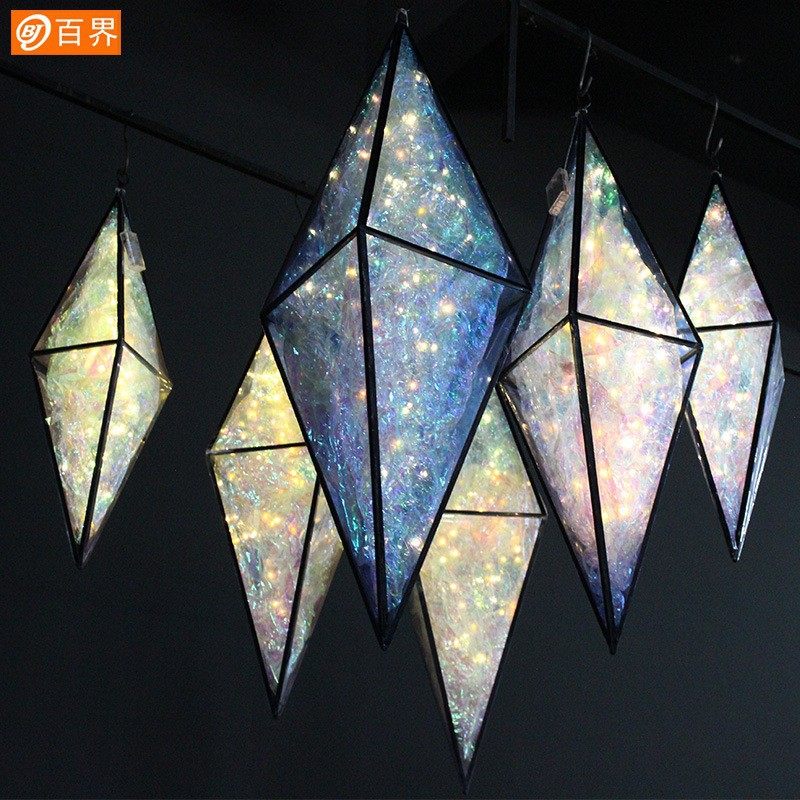 新款贴膜蓝宝石挂件婚庆道具发光路引婚礼桌造型花水晶柱厅摆件