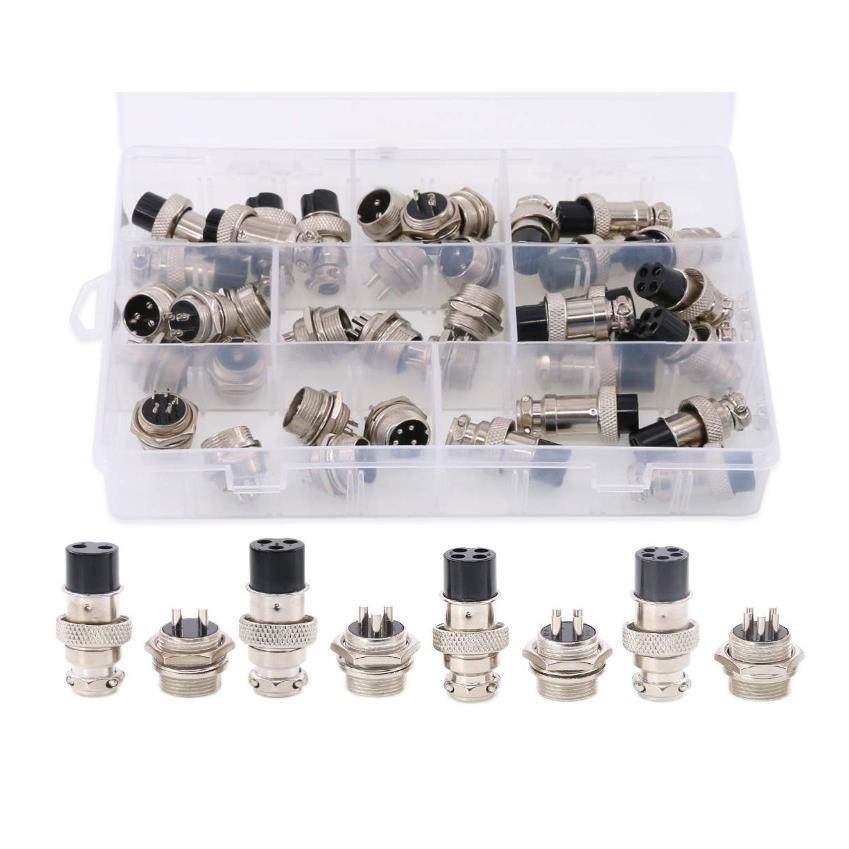 40件2345针16mm螺纹母面板金属航空电线电线连接器插头套件,纺织面料/辅料/配套,纺织机械配件,淘宝优惠券,粉丝福利购,淘宝优惠卷