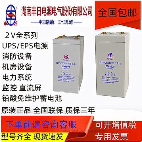丰日蓄电池GFM2V100 200 300 400 500AH通信机房UPS/EPS电源专用