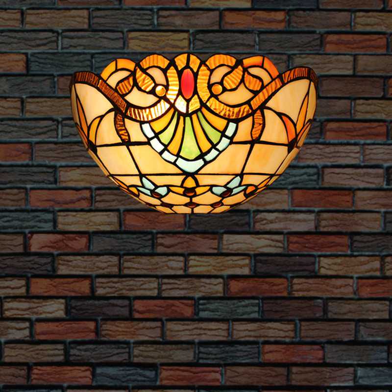 跨境tiffany蒂欧式复古壁灯卧室床头创意客厅阳台楼梯过道墙壁