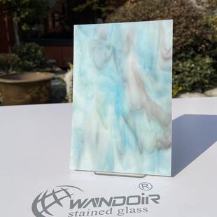 现货供应孔雀蓝云母大片乳浊教堂玻璃彩色玻璃原片58