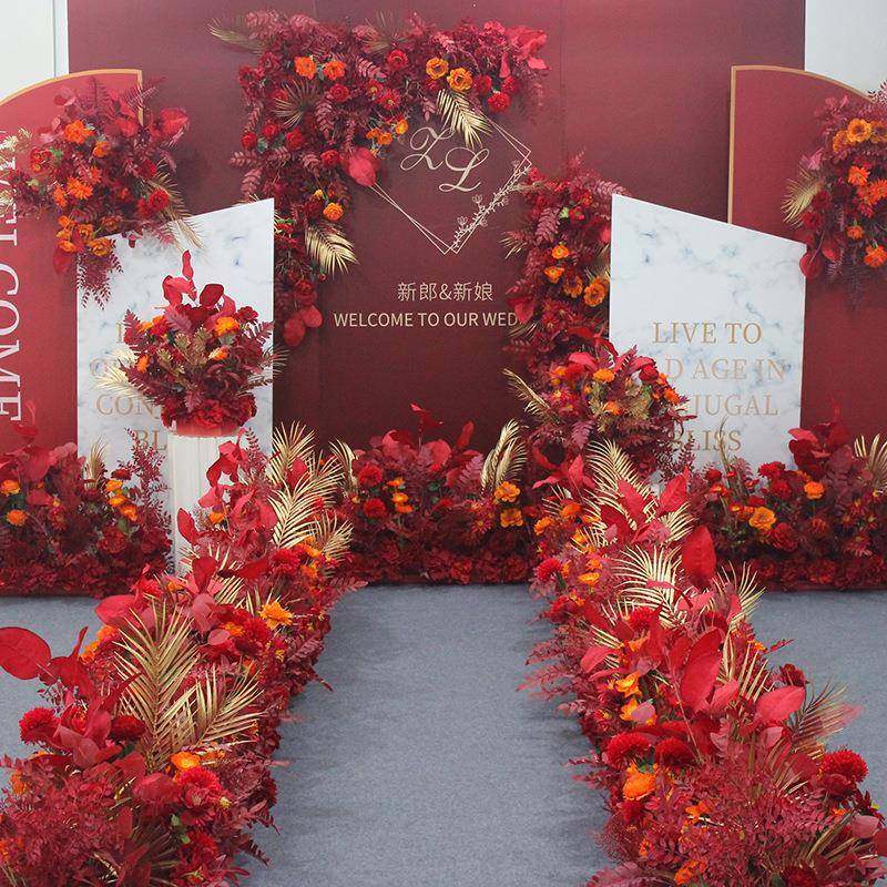 婚庆仿真花艺舞台迎宾区t台装饰红金色地排花路引花点花花排中式,畜牧/养殖物资,畜牧/养殖器械,淘宝优惠券,粉丝福利购,淘宝优惠卷