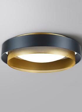 北欧现代简约圆形卧室吸顶客厅书房阳台黑色设计师样板房LED灯具