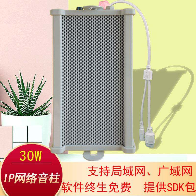 广播系统景区商场背景音乐室外防水音柱内置功放IP网络音箱30Wpoe
