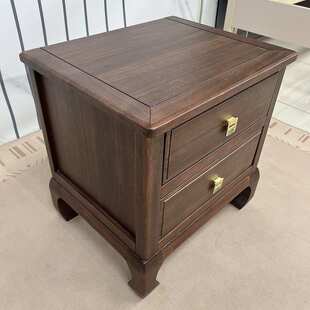 新中式实木老虎脚乌金床头柜简约复古榫仰结构家用床边储物柜