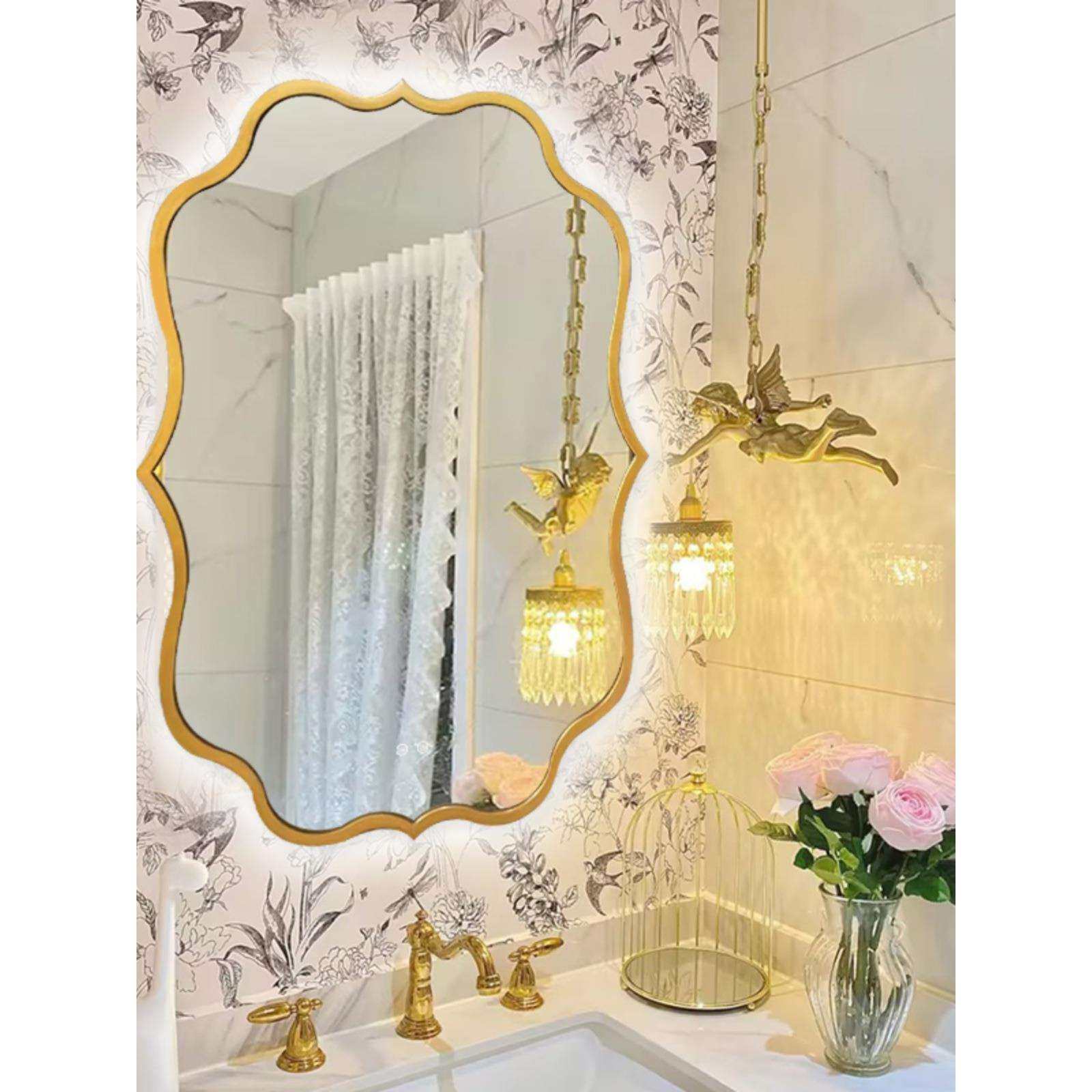 法式美式中古梳妆台化妆镜轻奢简约卫生间异形浴室镜子挂墙装饰镜,电子元器件市场,其它元器件,淘宝优惠券,粉丝福利购,淘宝优惠卷