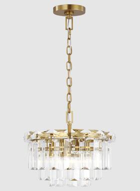 全铜现代简约餐厅水晶吊灯轻奢餐桌灯美式极简饭厅复古简法VC灯具