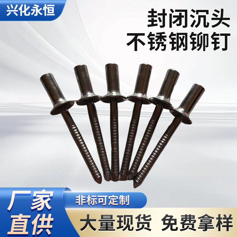 厂家供应304不锈钢封闭型抽芯铆钉沉头防水拉铆钉