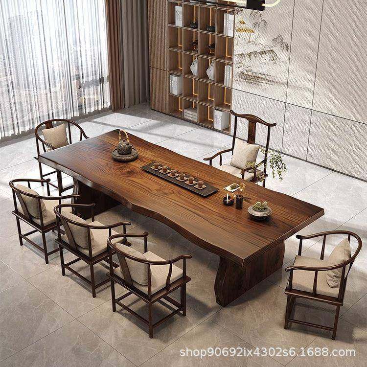 大板全实木茶桌全套家用新中式泡茶桌椅组合茶楼会客接待阳台茶桌,农用物资,其他肥料,淘宝优惠券,粉丝福利购,淘宝优惠卷