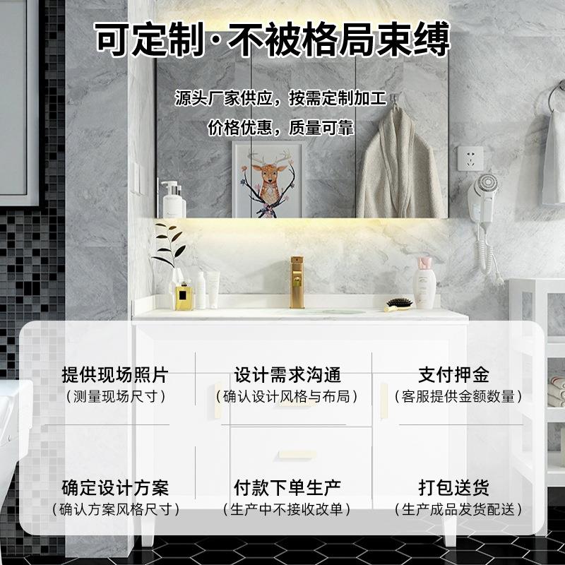 柜现代约橡木浴室组合洗手洗脸盆柜北欧落地式实木卫简594生间漱