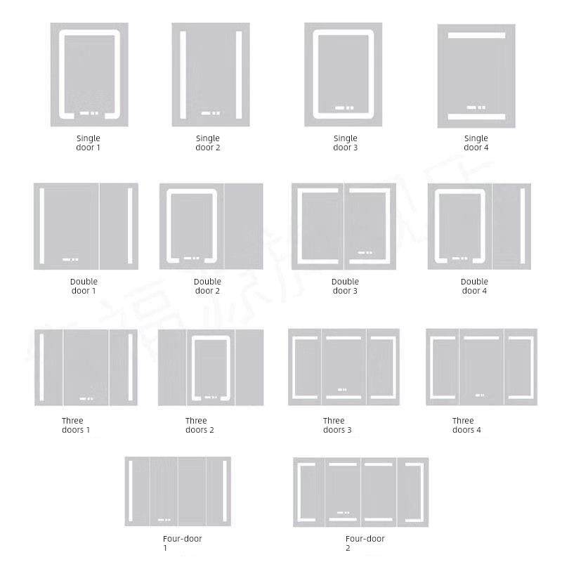 卫生间柜门定制玻璃镜柜门浴室防雾镜柜智能镜柜定制镜门定制单门