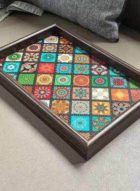 波西米亚风摆件托盘玄关客厅创意置物盘珠宝首饰零食家用收纳盘