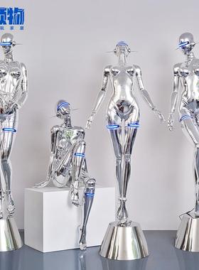 空山基摆件未来机械姬女神雕 塑发光人物模型连锁发廊酒吧KTV装饰