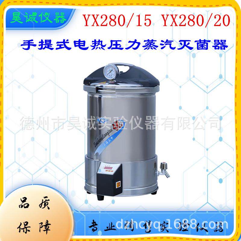 手提不锈钢压力蒸汽灭菌器YX280/20三申20L定时数控消毒锅