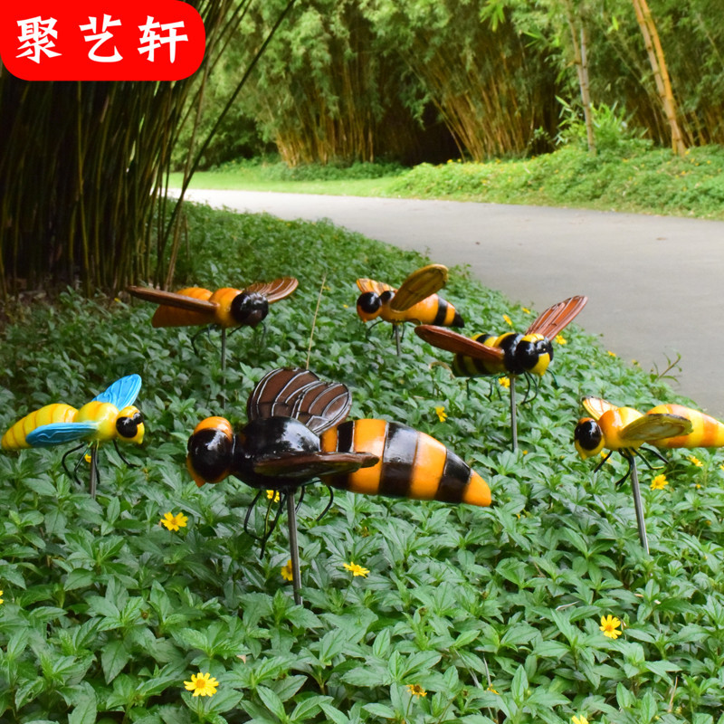 别墅庭院花园摆件户外仿真动物蜻蜓蜜蜂昆虫装饰雕塑园林景观小品