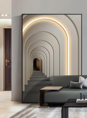 2Fled灯画入户玄关装饰画简约竖版客厅走廊落地壁画空间延伸感挂