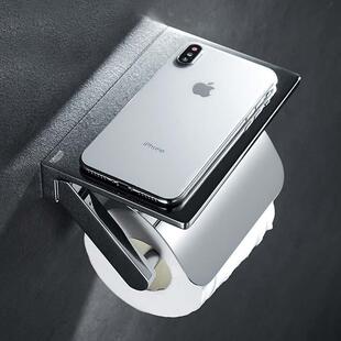 全铜实心卷纸架壁挂式卫生间纸巾架擦手纸巾盒厕纸架手机置物架