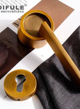 静音分体门锁简约黑色室内卧室房门锁极简生态门磁吸锁门把执手锁