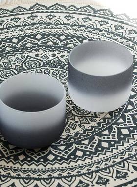 新品渐变黑色水晶钵天铁钵颂钵唱净身打坐敲击钵音疗