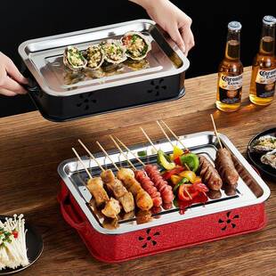 烧烤保温炉商用木炭冬季加热炉冬天蜡烛热串网红色酒精烤串盘神器