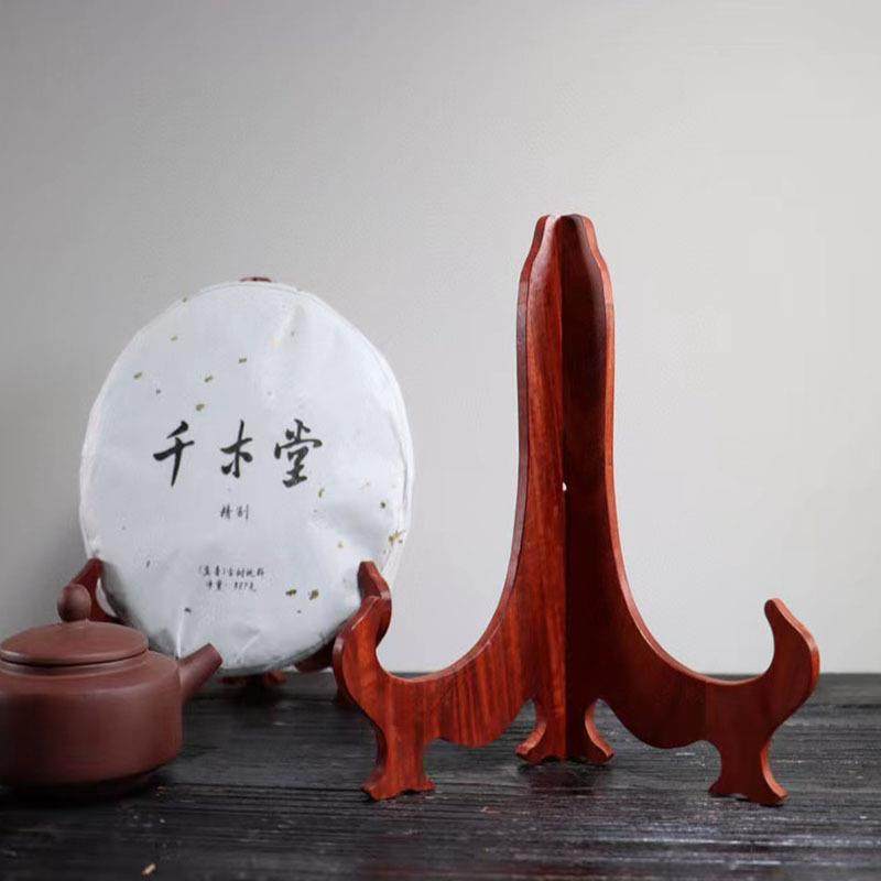 赞比亚紫檀盘子支架托架木质装饰盘架托工艺品摆件普洱茶饼架子