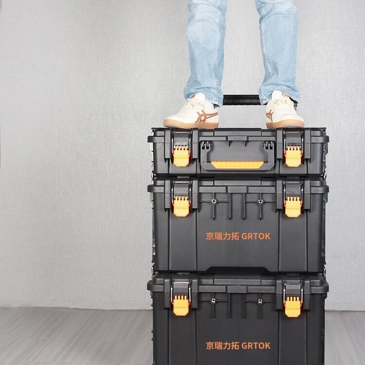 加厚工业级堆叠工具箱大号移动组合式拉杆工具箱车门窗水电施工箱