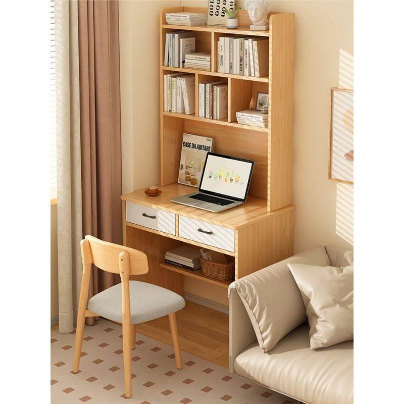 书桌书架一体桌简约电脑桌简易办公桌家用学习桌小户型卧室窄桌子