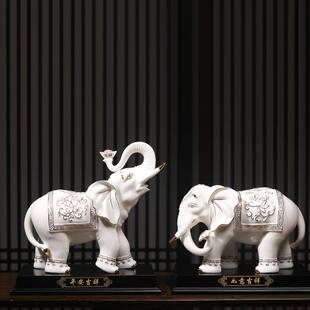 陶瓷吸水大象招财摆件家居样板房桌面玄关软装乔迁开业送礼工艺品
