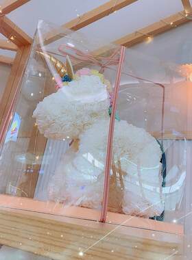 永生花独GET角玫兽瑰熊七夕情人节礼盒空盒包装生礼物盒盒礼日品