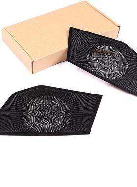 深圳欧创适用于22-23款丰田坦途仪表台两侧喇叭网不锈钢黑色