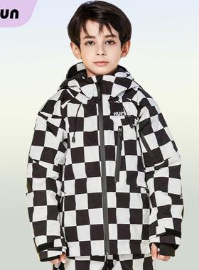 酷峰新款儿童滑雪服套装单板双板装备全套紫色专业雪衣女男防水童