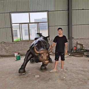华尔街铜牛摆件金融公司开业大型纯铜华尔街牛雕塑2米3米铜雕牛