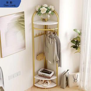 美容院挂衣服架转角衣帽架卧室落地收纳多功能晾衣架室内家用包邮