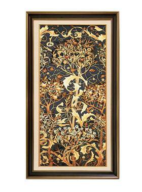 美式玄关装饰画竖版欧式客厅壁画进门走廊过道尽头挂画招财风水