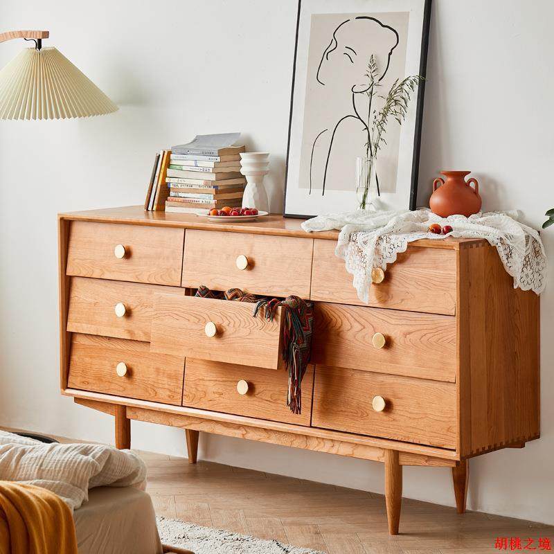 北欧现代简约实木九斗柜樱桃木卧室衣柜储物客厅收纳柜日式餐边柜,节庆用品/礼品,新娘配件,淘宝优惠券,粉丝福利购,淘宝优惠卷