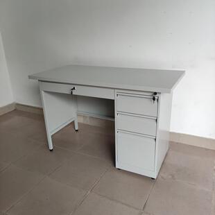 1米全钢制铁台1.2米单人工作台铁皮桌办公台式电脑桌写字台职员桌