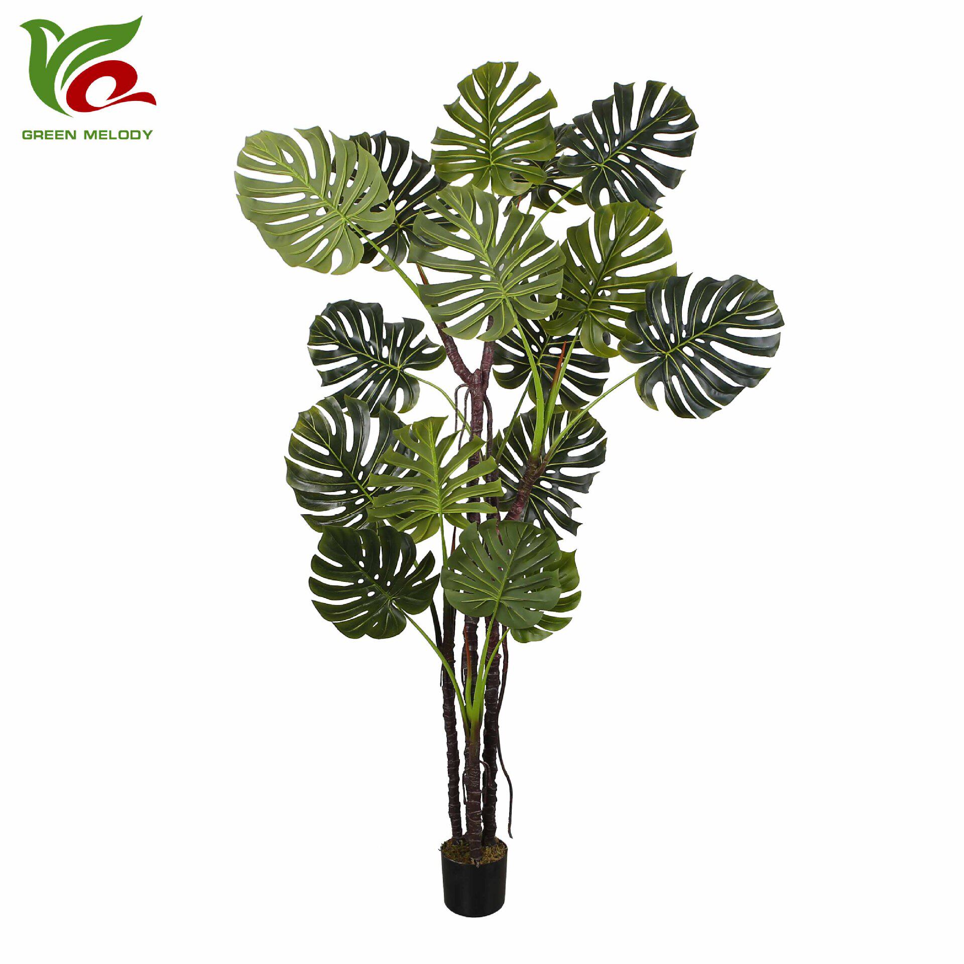 绿韵新品2.1米龟背芋叶仿真植物龟背竹盆栽室内客厅摄影摆件绿植