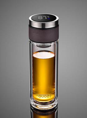 果兹商务双层玻璃保温杯350mlGZ-S59办公杯茶水分离杯