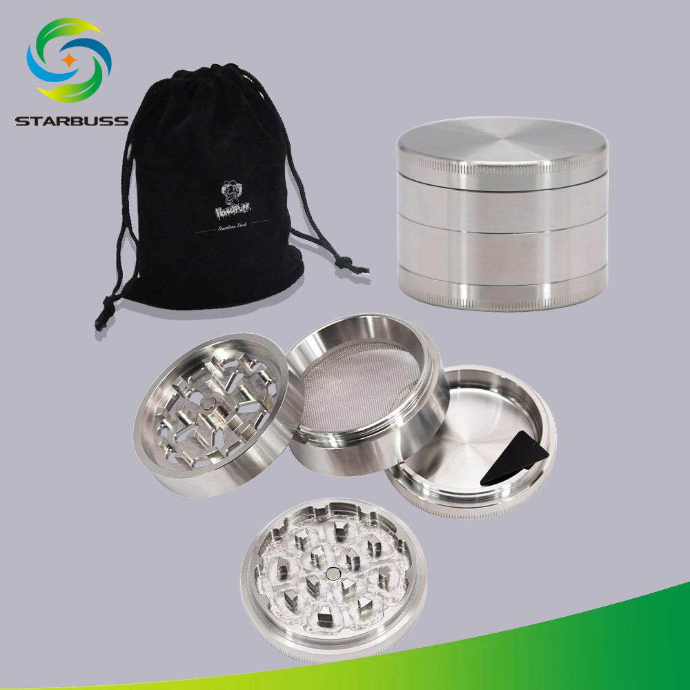 新款直径64mm不锈钢材质磨烟器四层金属研磨器grinder