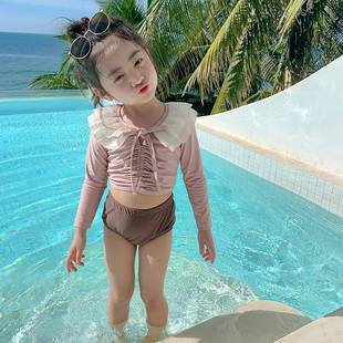 儿童速干 女宝宝洋气连体网红夏款 女童分体泳衣夏季 2023新款