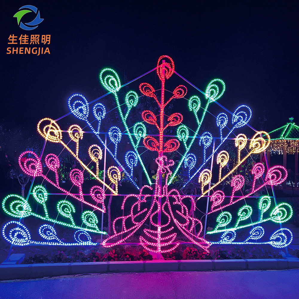 文旅动物主题造型led灯商场摆设孔雀灯装饰亮化工程灯具景观灯