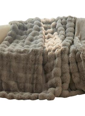 子冬季盖毯超厚毛毯盖办公室加厚午睡沙发绒被感床73N獭兔毛