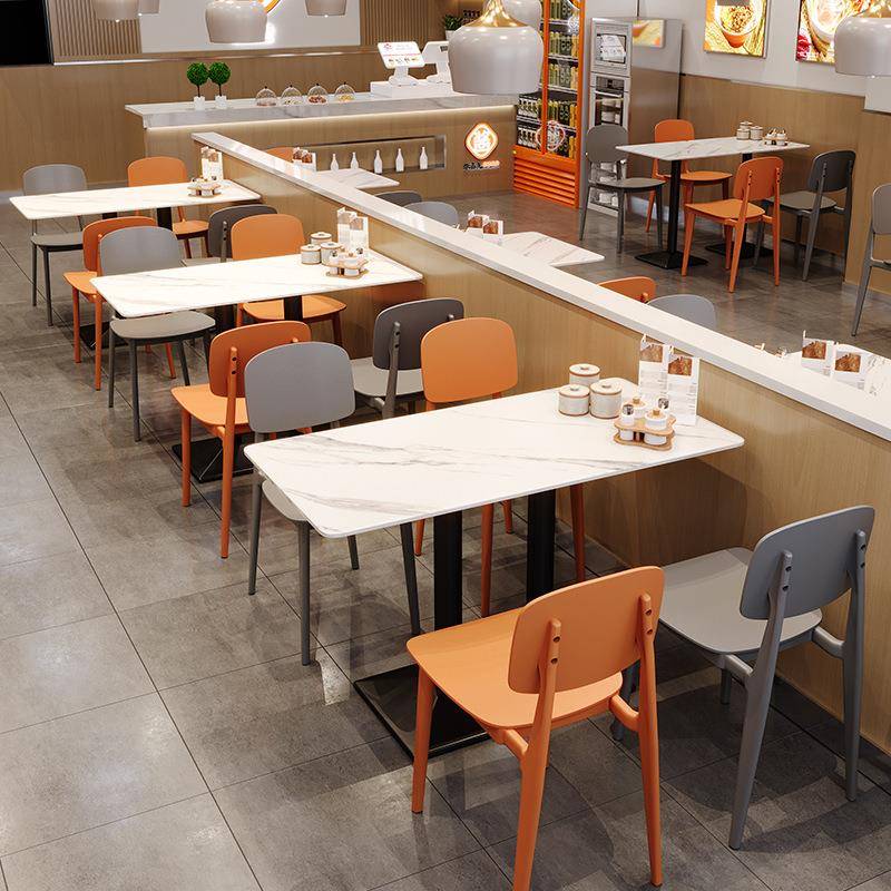 炸鸡汉堡店桌椅组合网红小吃奶茶店岩板餐桌餐饮店麻辣烫椅子商用