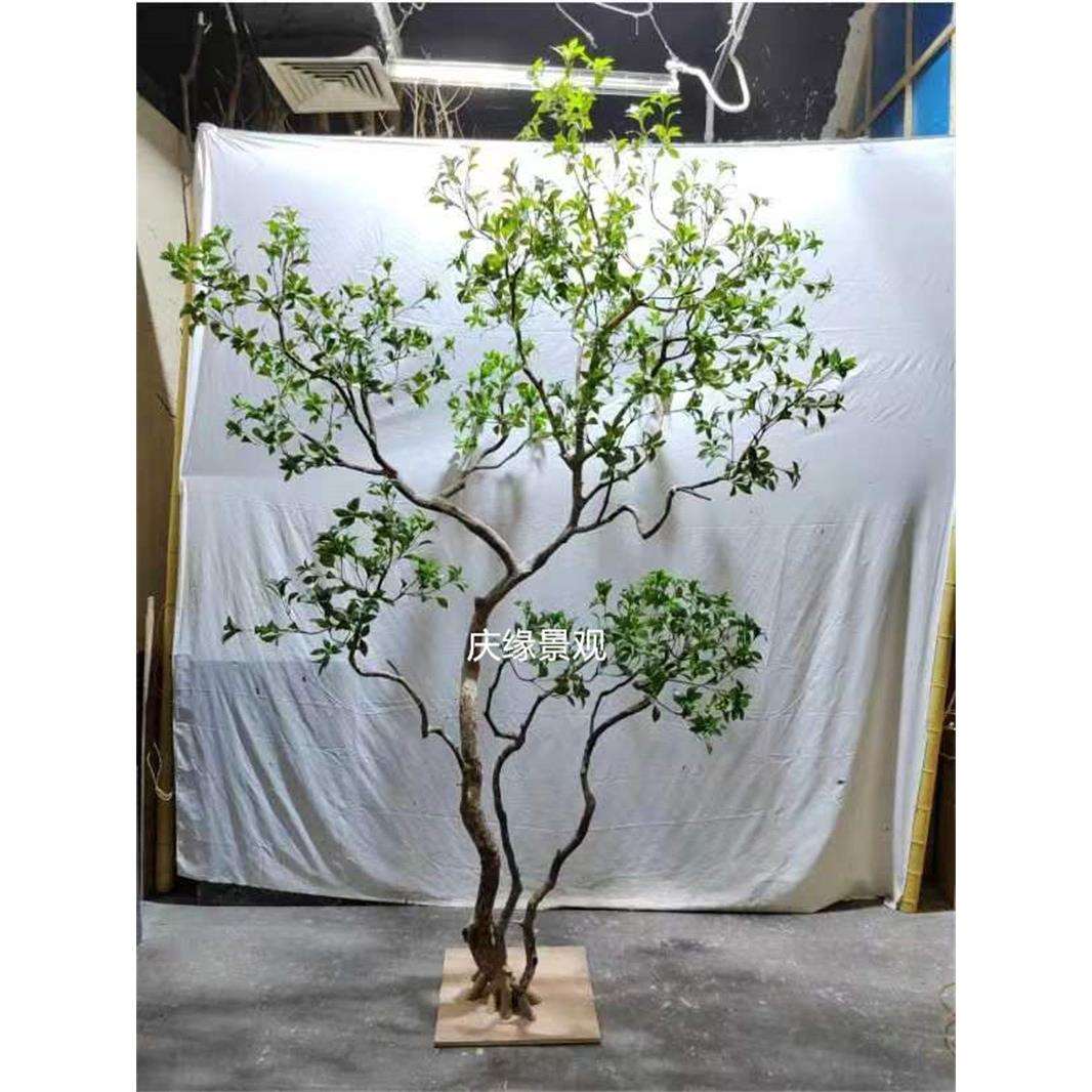 仿真马醉木室内小型树景池造景软装植物室展厅美陈办公室装修落地