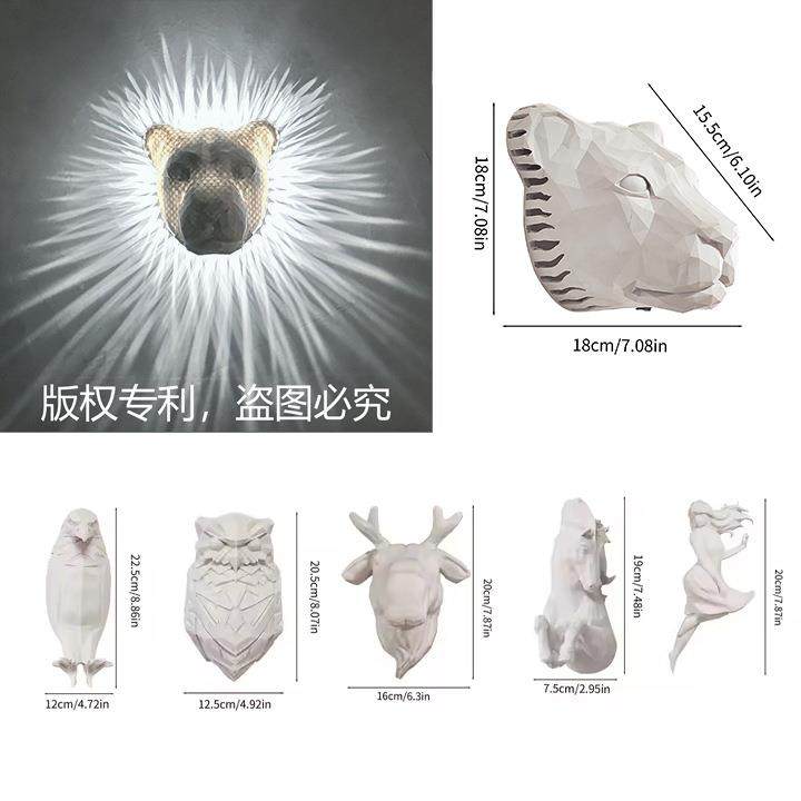 北欧动物头壁灯客厅餐厅书房卧室个性创意设计师ktv树脂狮子壁灯,纺织面料/辅料/配套,纺织机械配件,淘宝优惠券,粉丝福利购,淘宝优惠卷