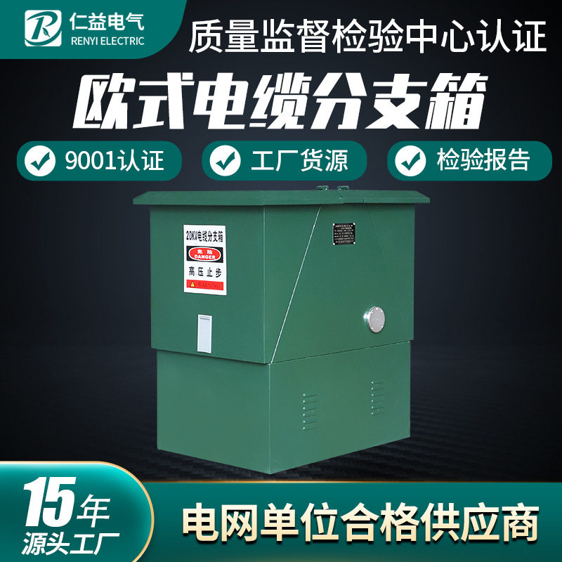 高压10KV欧式电缆分支箱DFW-12户外电缆分接箱铁壳不锈钢一进一出