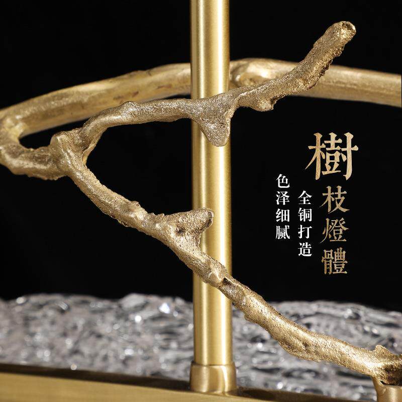 凯乔 新中式全铜吊灯 禅意茶室中国风灯具2020新款长方形餐厅吊灯